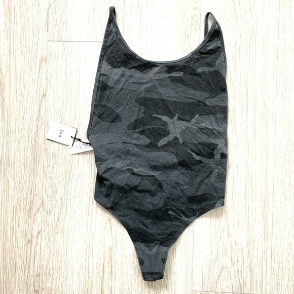 Aritzia Tops - Tna Aritzia Rockfall Camoflage Bodysuit Gray